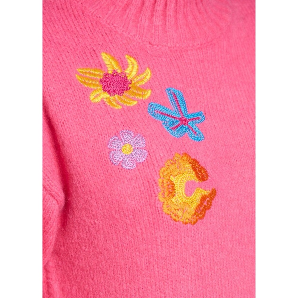 VINE TREE Embroidered floral mock neck sweater combo size S/M M/L - Picture 3 of 8